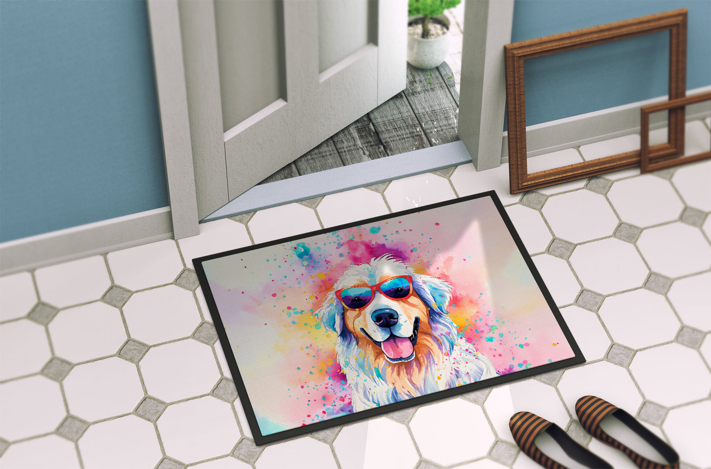 Great Pyrenees Hippie Dawg Doormat