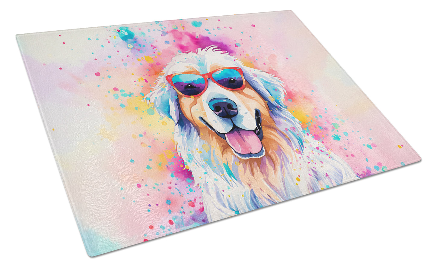 Buy this Great Pyrenees Hippie Dawg Glass Cutting Board