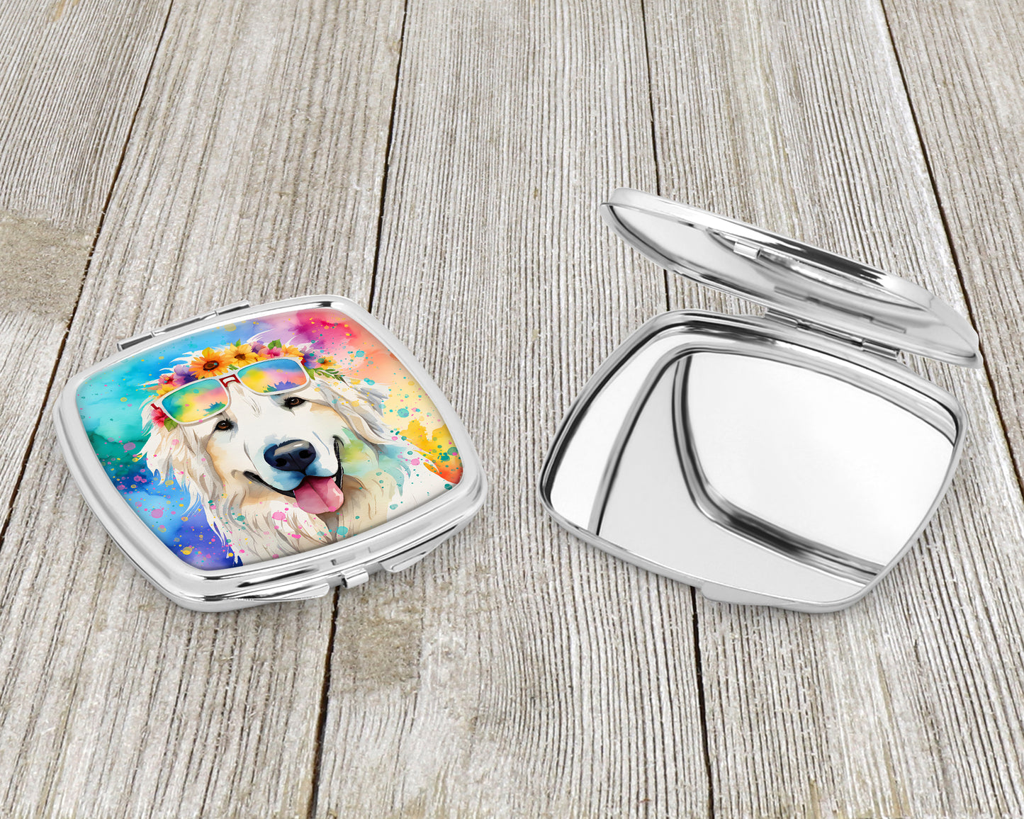 Great Pyrenees Hippie Dawg Compact Mirror