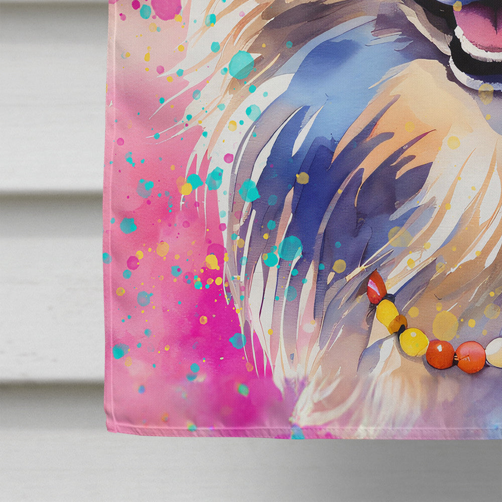 Keeshond Hippie Dawg House Flag