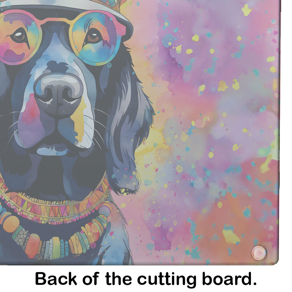 Black Labrador Hippie Dawg Glass Cutting Board