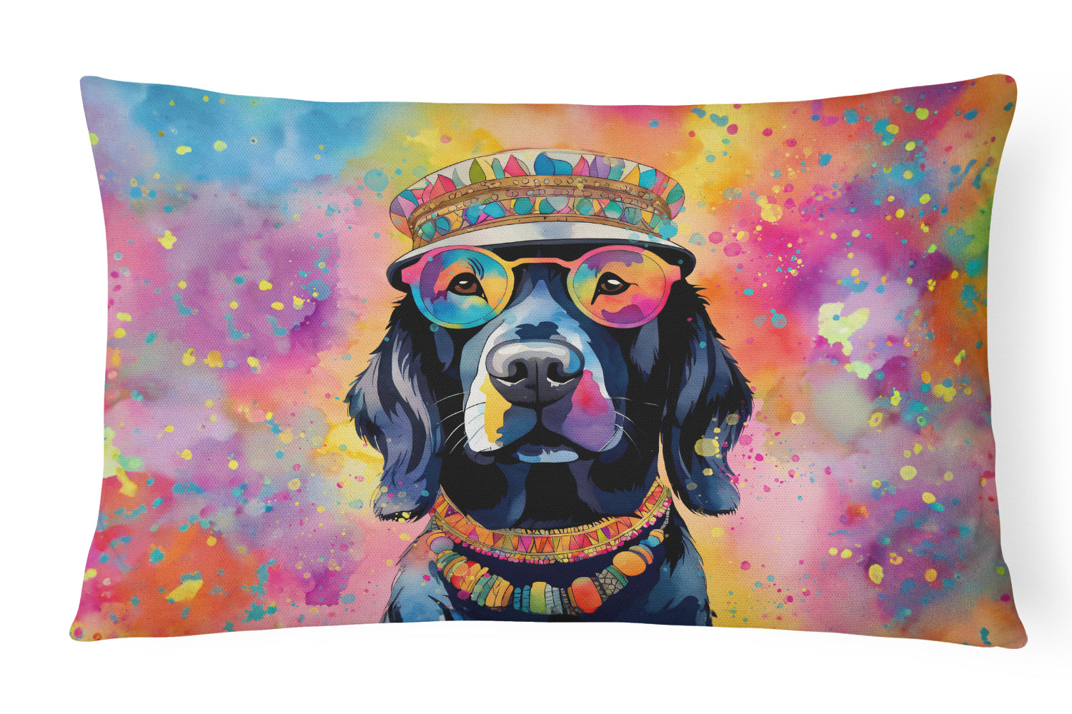 Buy this Black Labrador Hippie Dawg Throw Pillow