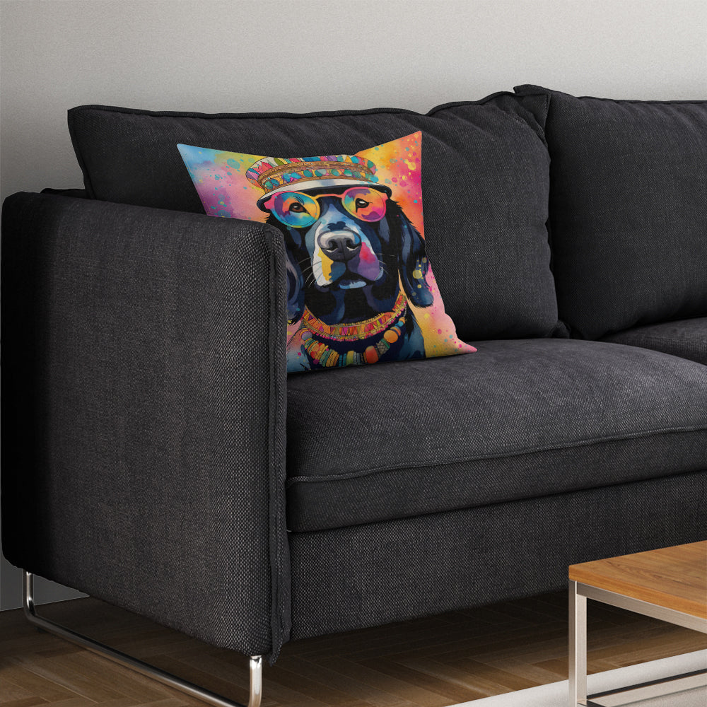 Black Labrador Hippie Dawg Throw Pillow