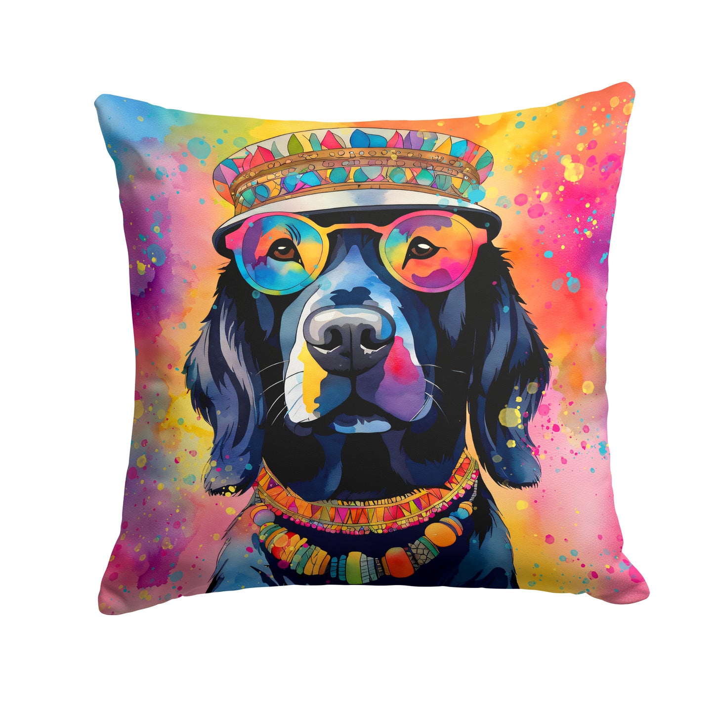 Buy this Black Labrador Hippie Dawg Throw Pillow