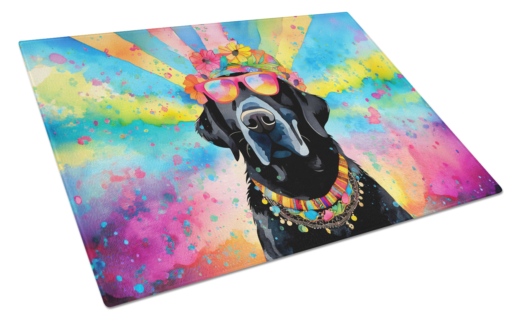 Buy this Black Labrador Hippie Dawg Glass Cutting Board