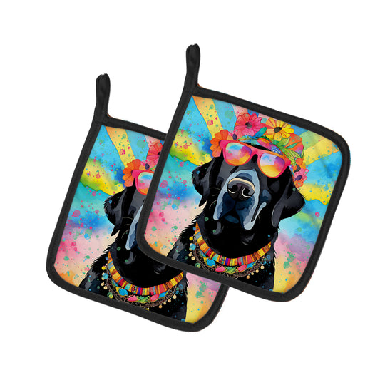 Buy this Black Labrador Hippie Dawg Pair of Pot Holders