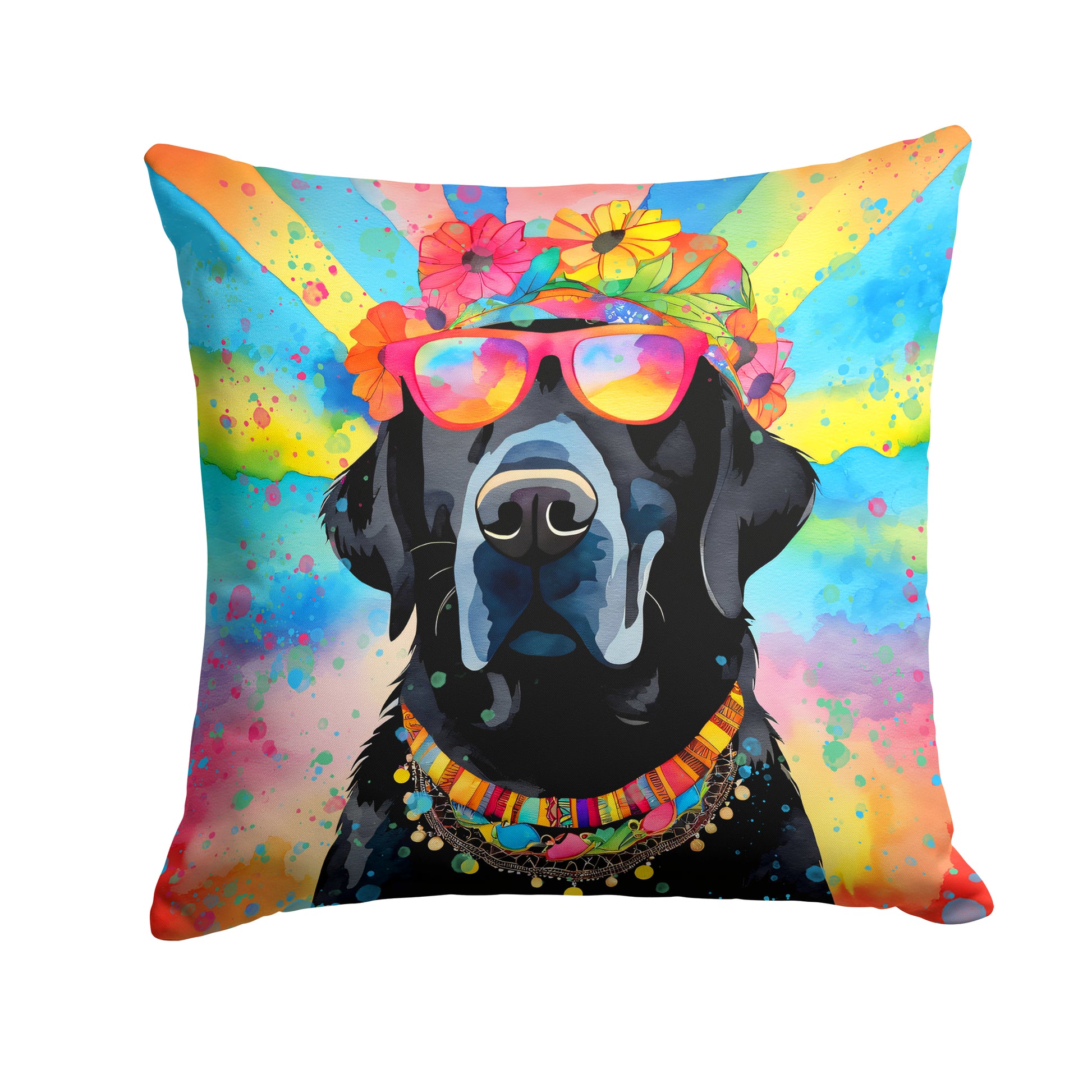 Buy this Black Labrador Hippie Dawg Throw Pillow