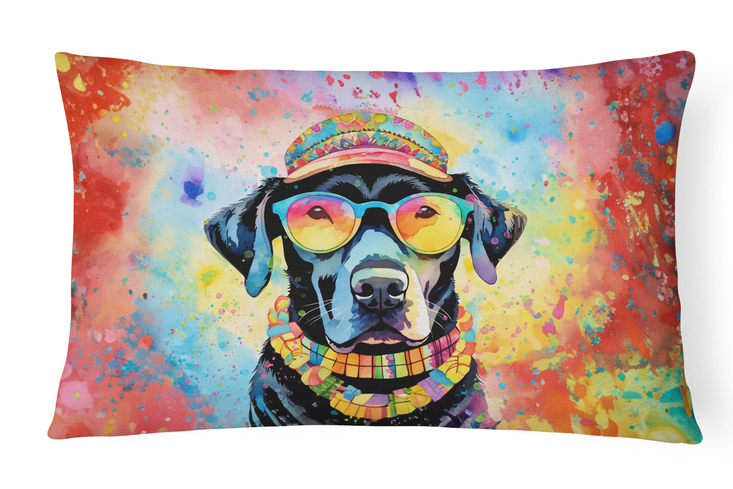 Buy this Black Labrador Hippie Dawg Throw Pillow