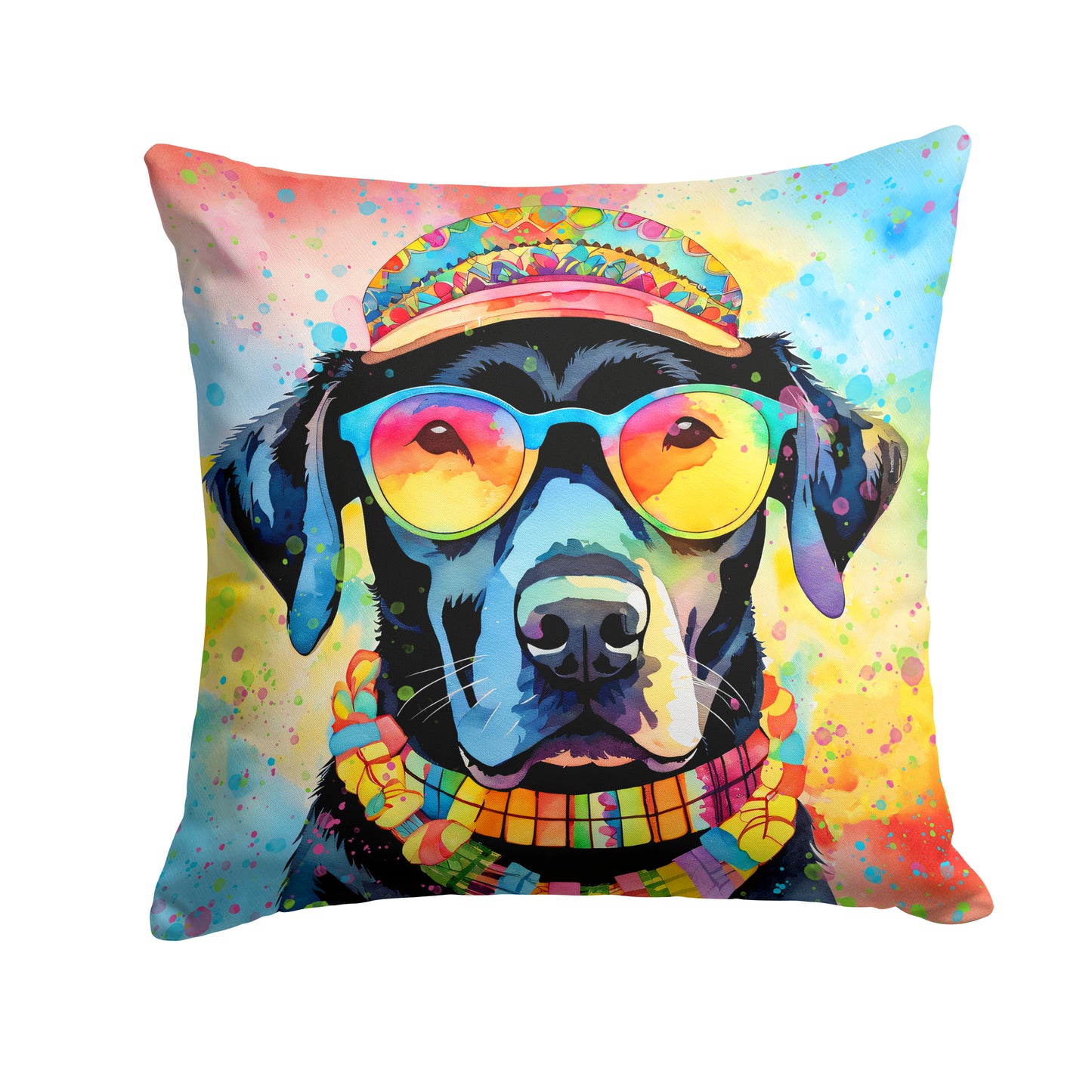 Buy this Black Labrador Hippie Dawg Throw Pillow