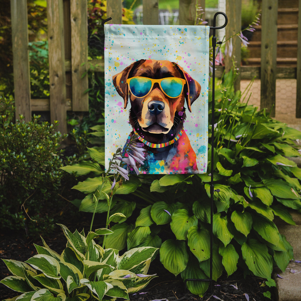 Chocolate Labrador Hippie Dawg Garden Flag