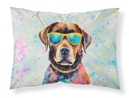 Buy this Chocolate Labrador Hippie Dawg Standard Pillowcase