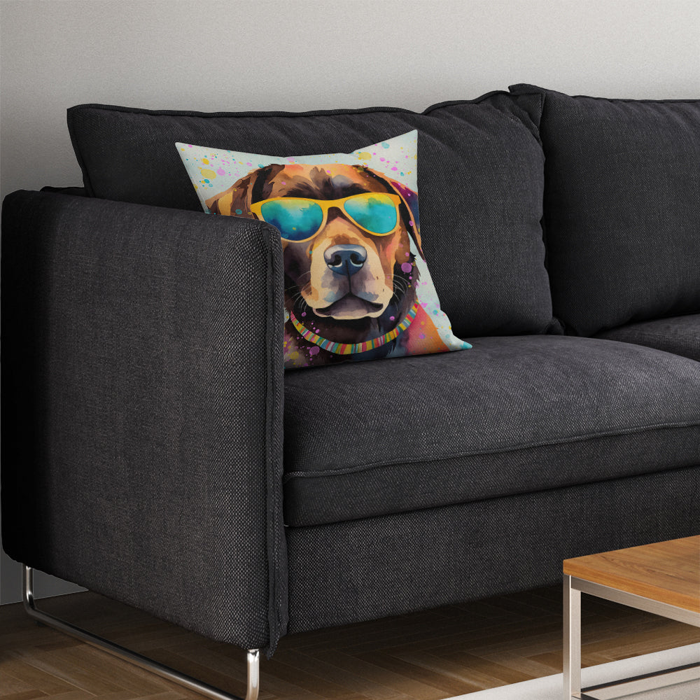 Chocolate Labrador Hippie Dawg Throw Pillow