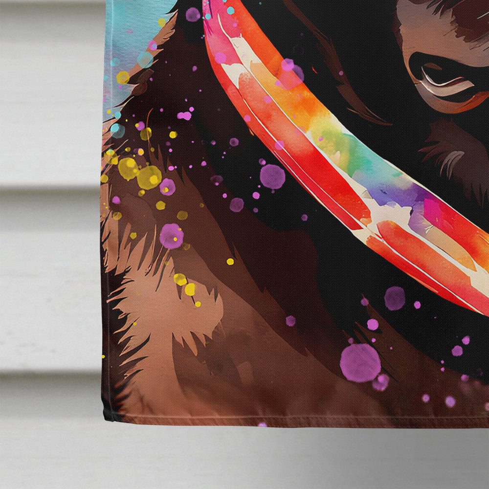 Chocolate Labrador Hippie Dawg House Flag