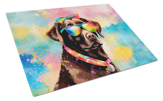 Buy this Chocolate Labrador Hippie Dawg Glass Cutting Board