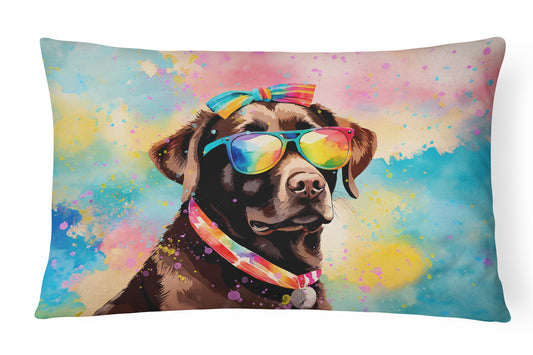 Buy this Chocolate Labrador Hippie Dawg Throw Pillow