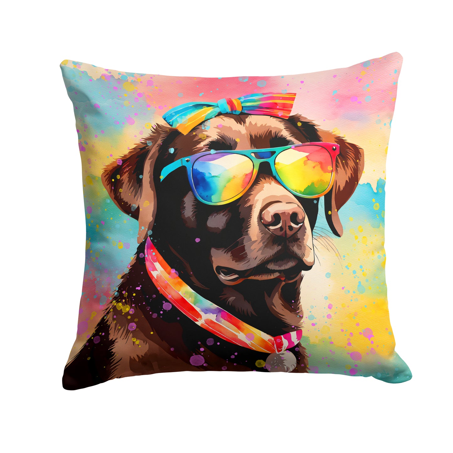 Buy this Chocolate Labrador Hippie Dawg Throw Pillow