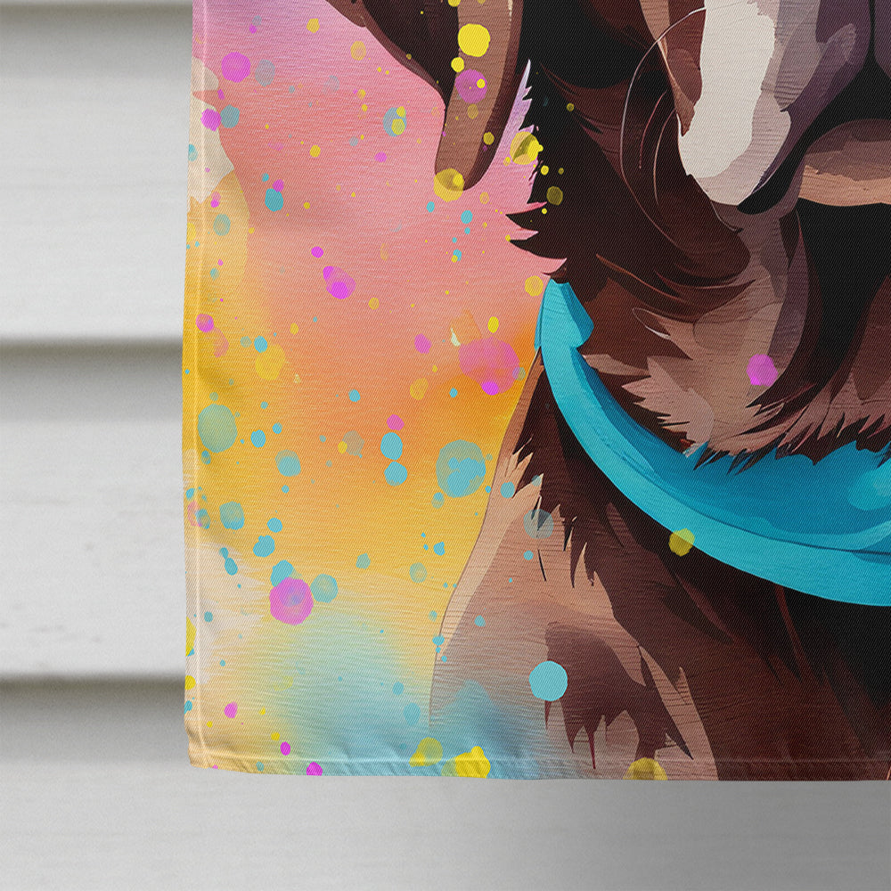 Chocolate Labrador Hippie Dawg House Flag
