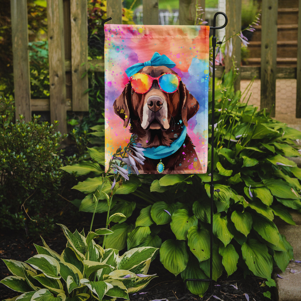 Chocolate Labrador Hippie Dawg Garden Flag