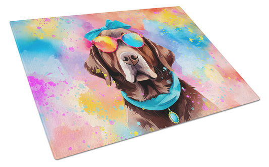 Buy this Chocolate Labrador Hippie Dawg Glass Cutting Board