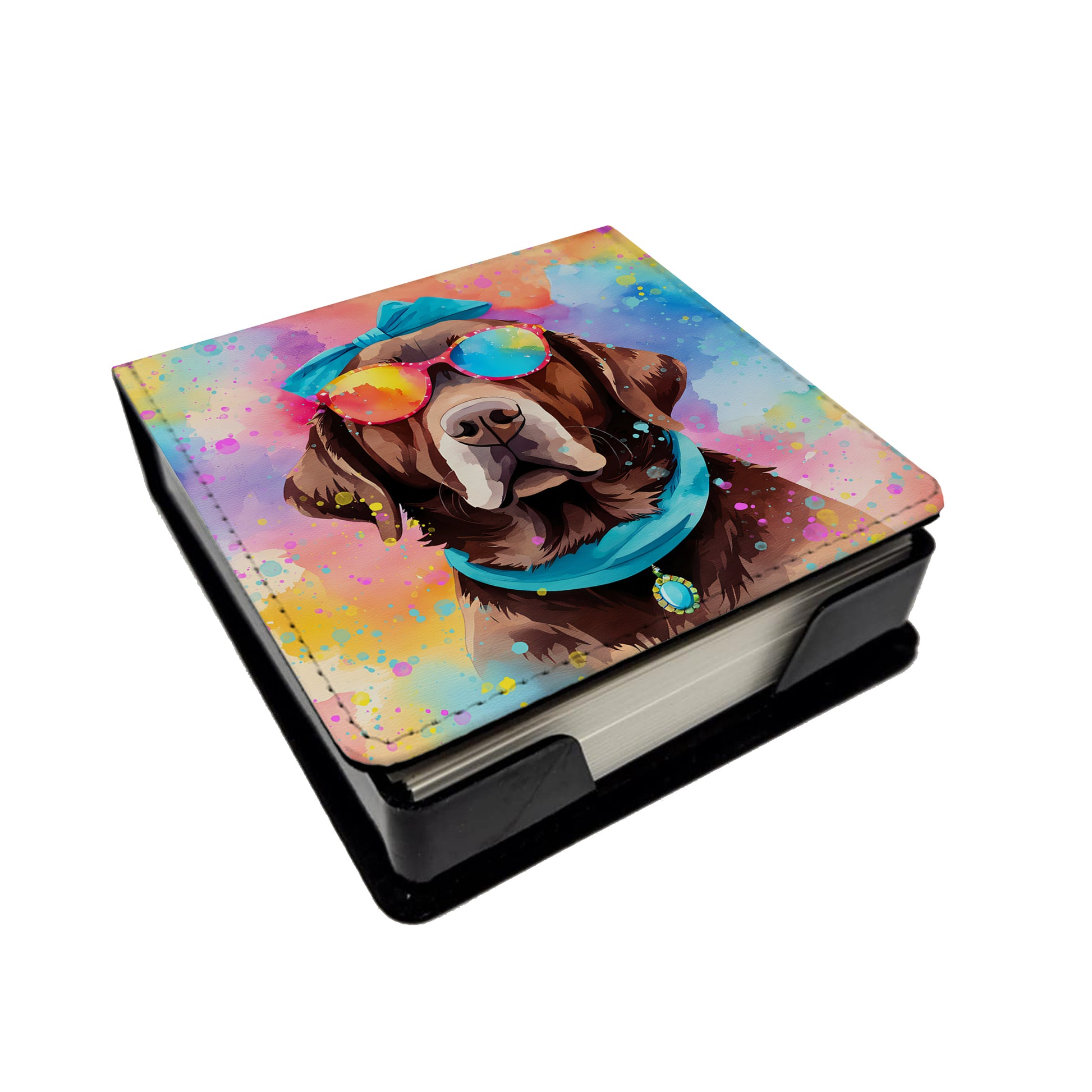 Buy this Chocolate Labrador Hippie Dawg PU Leather Note Paper Holder