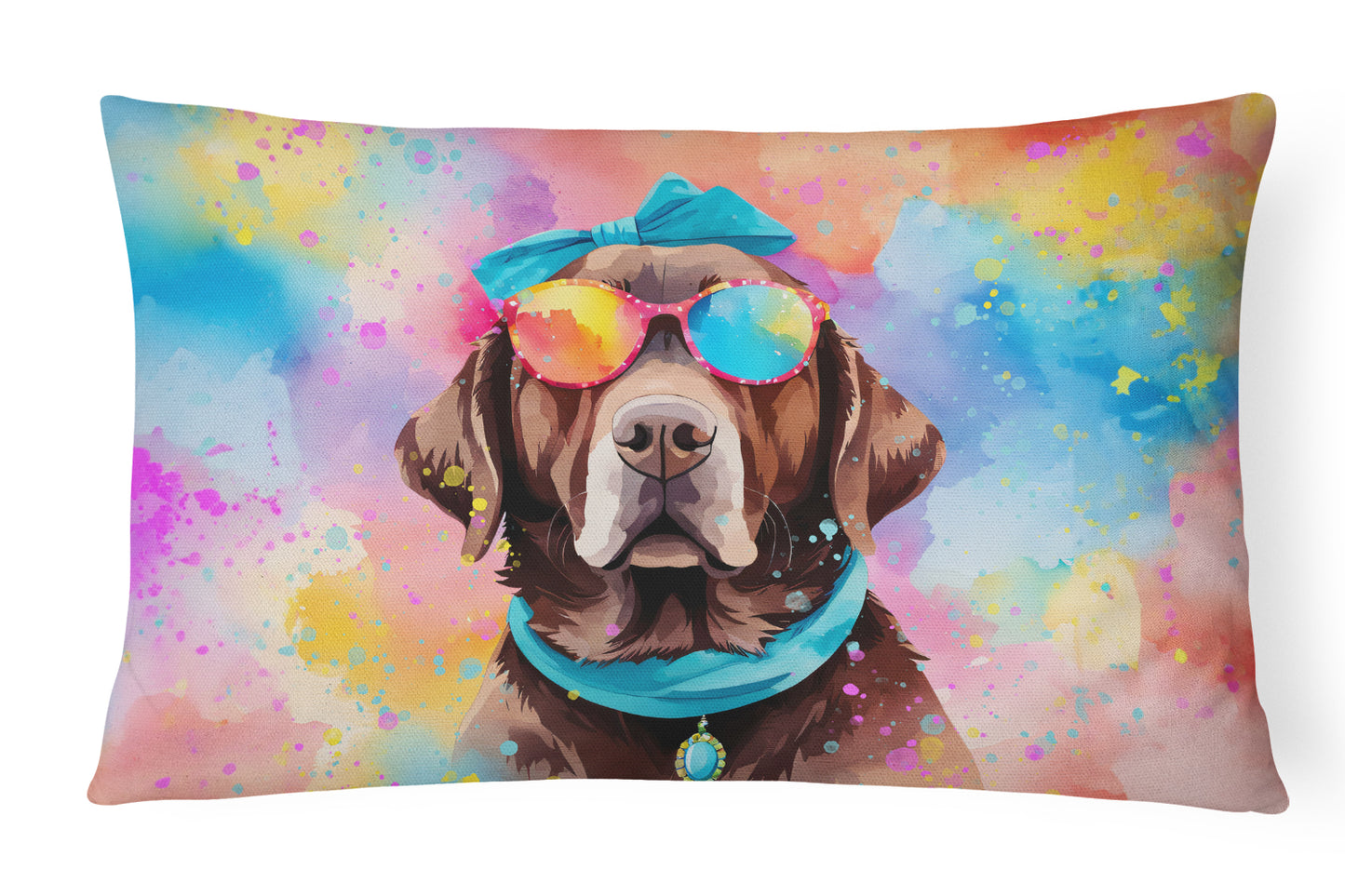 Buy this Chocolate Labrador Hippie Dawg Throw Pillow