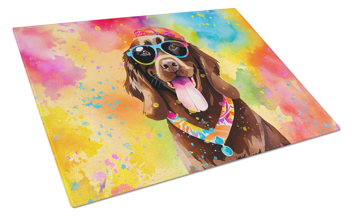 Buy this Chocolate Labrador Hippie Dawg Glass Cutting Board