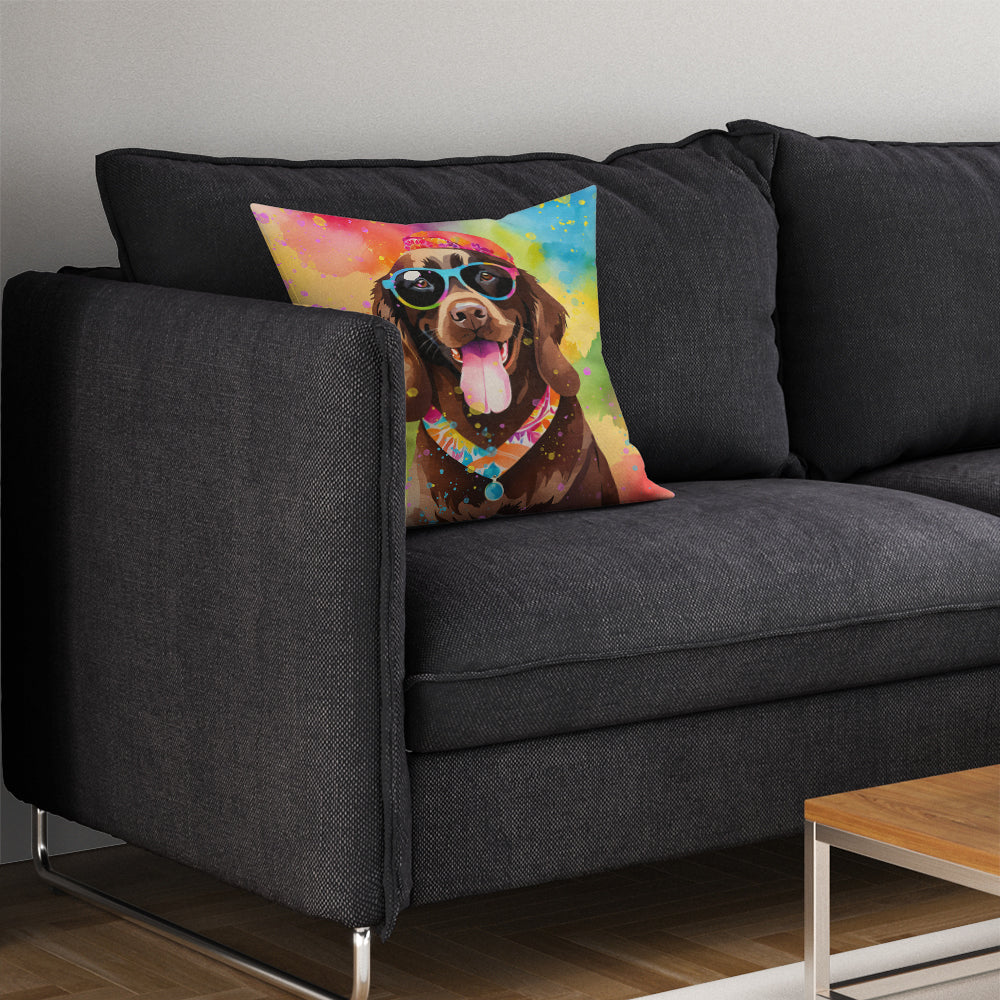 Chocolate Labrador Hippie Dawg Throw Pillow