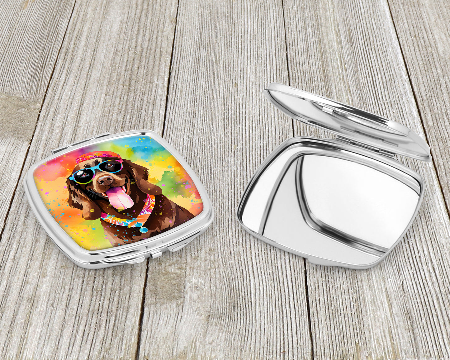 Chocolate Labrador Hippie Dawg Compact Mirror