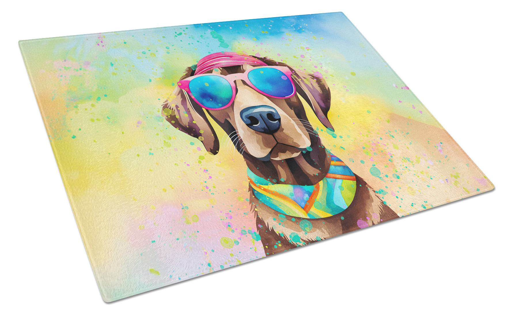 Buy this Chocolate Labrador Hippie Dawg Glass Cutting Board