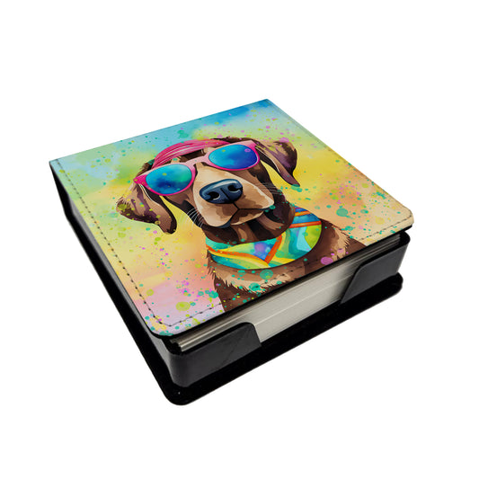 Buy this Chocolate Labrador Hippie Dawg PU Leather Note Paper Holder
