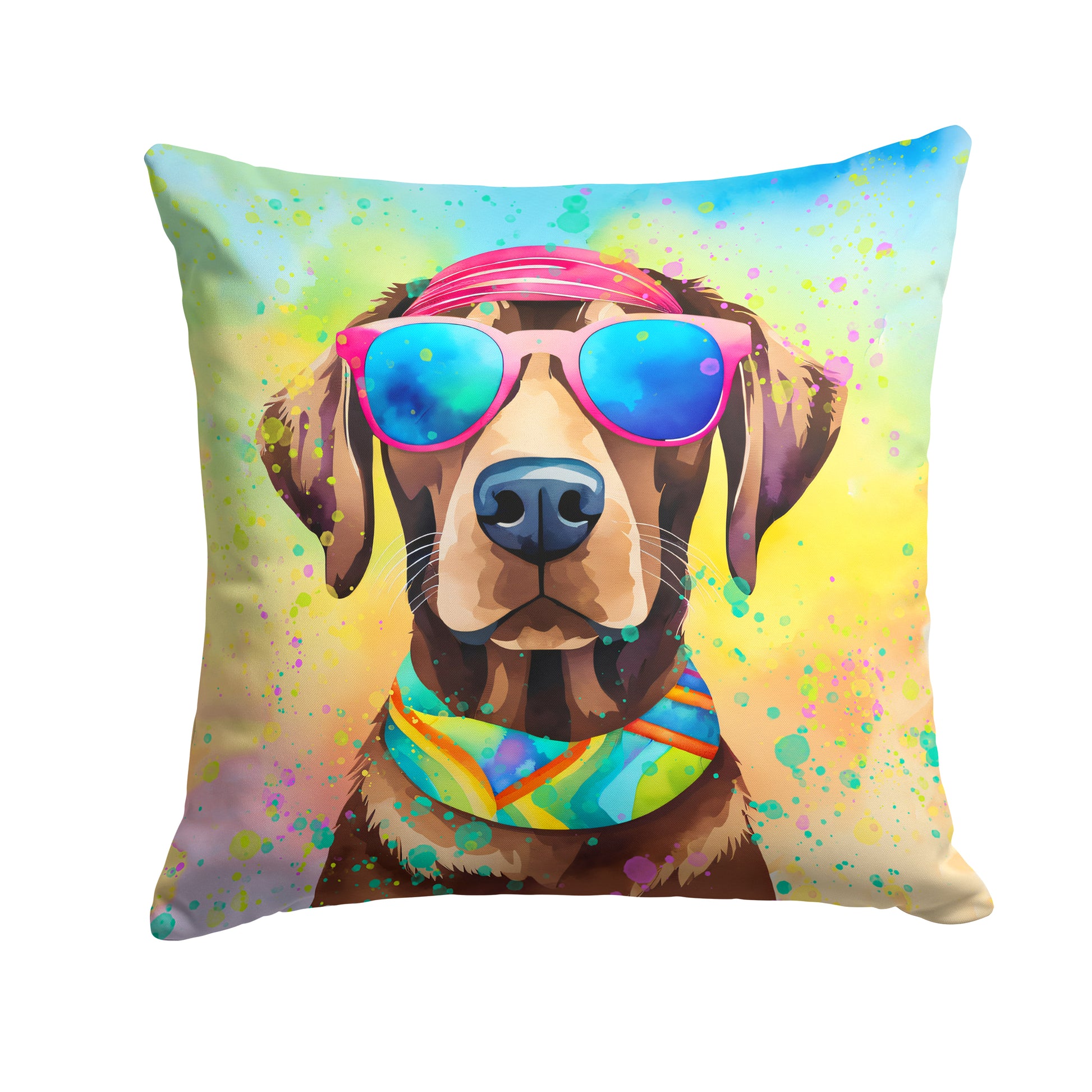 Buy this Chocolate Labrador Hippie Dawg Throw Pillow