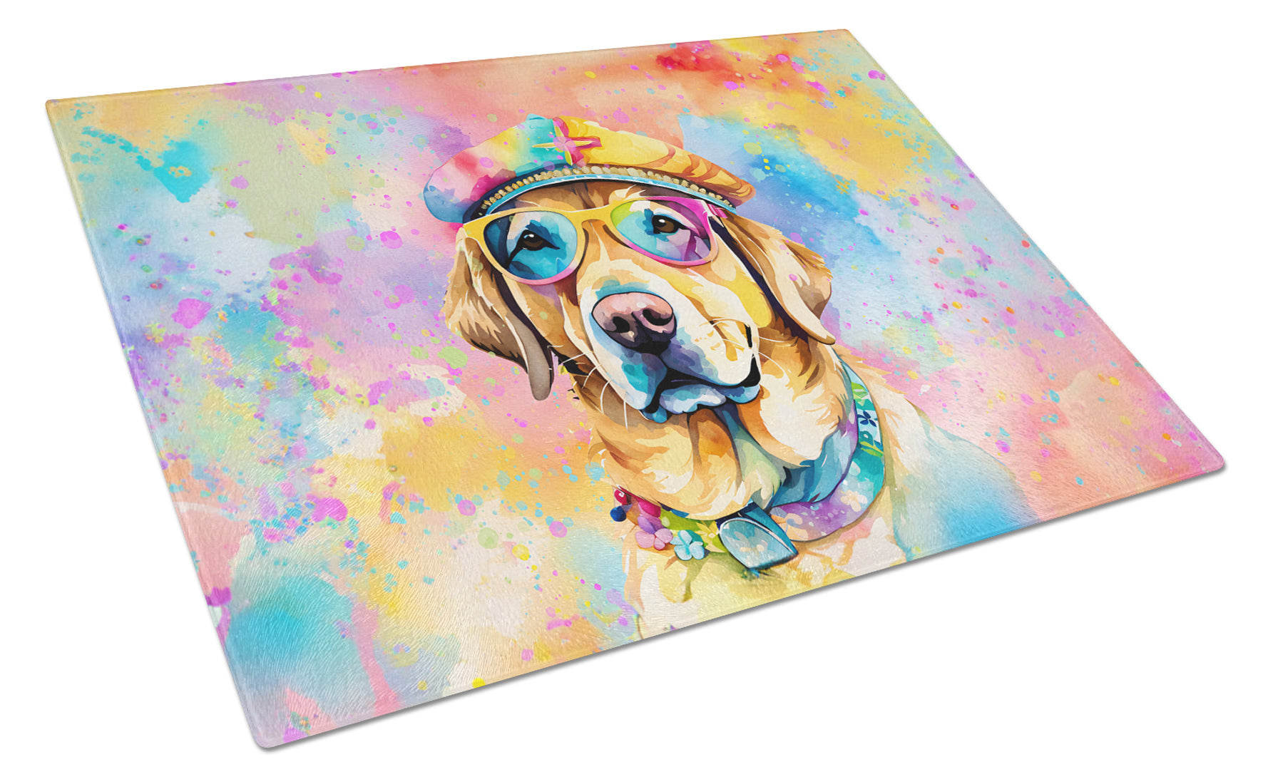 Buy this Yellow Labrador Hippie Dawg Glass Cutting Board