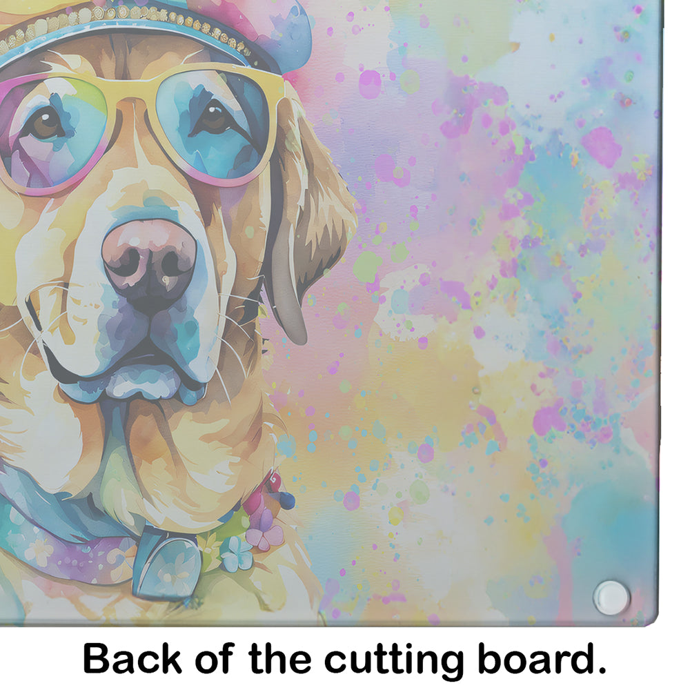 Yellow Labrador Hippie Dawg Glass Cutting Board