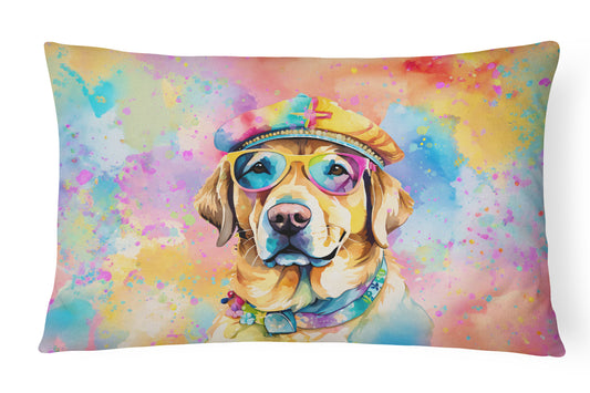 Buy this Yellow Labrador Hippie Dawg Throw Pillow