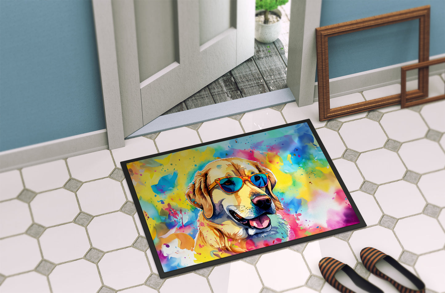 Yellow Labrador Hippie Dawg Doormat