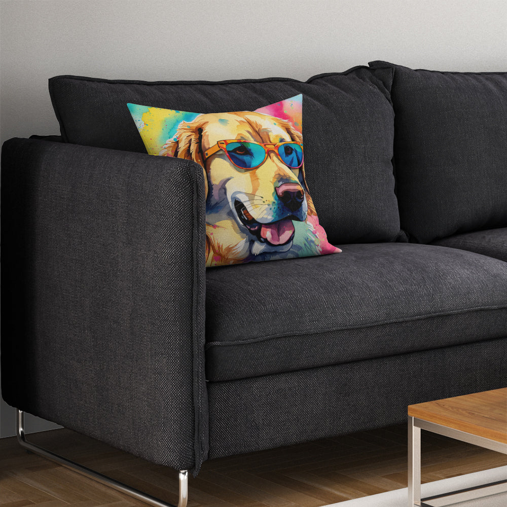 Yellow Labrador Hippie Dawg Throw Pillow