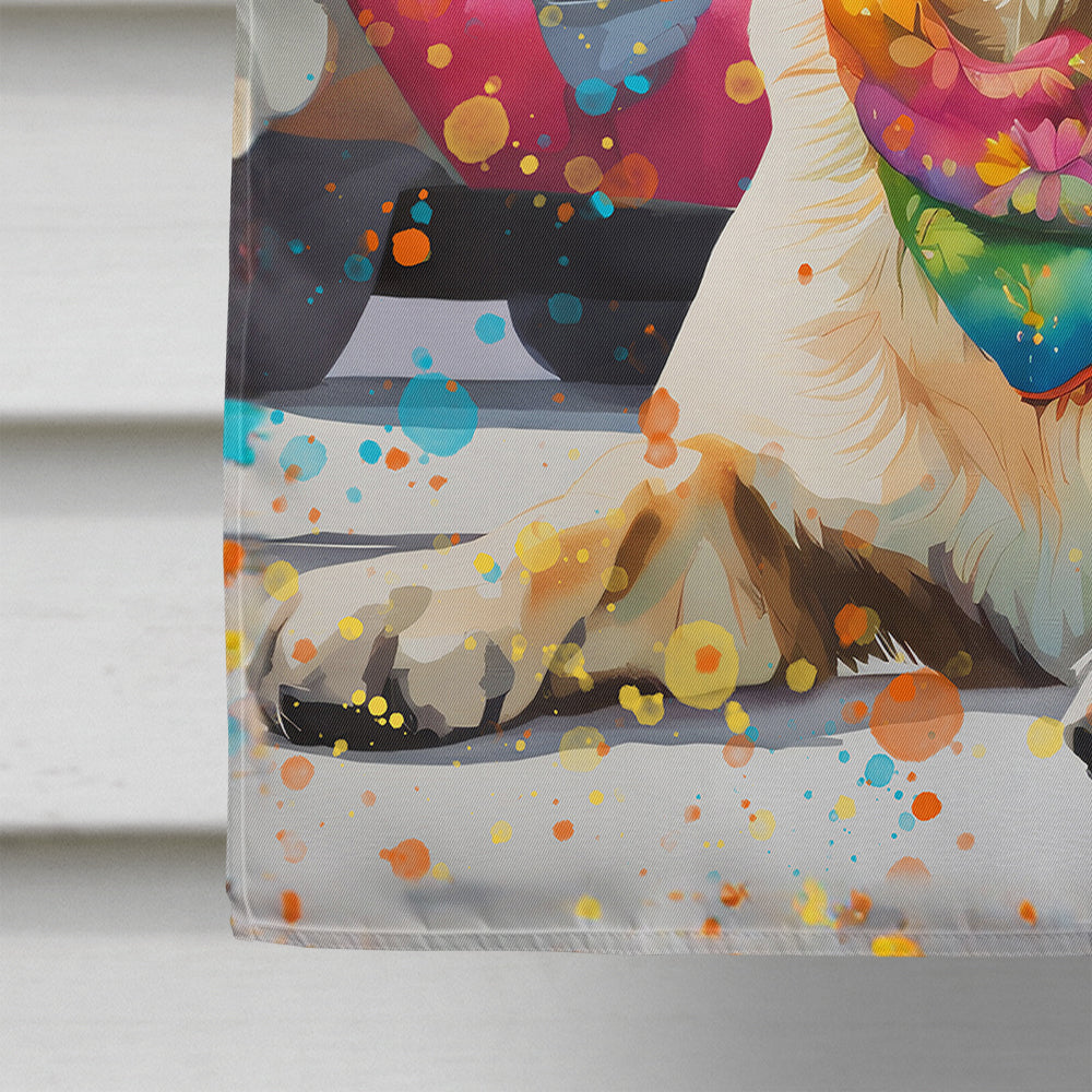 Yellow Labrador Hippie Dawg House Flag