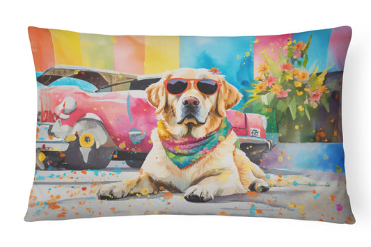 Buy this Yellow Labrador Hippie Dawg Throw Pillow