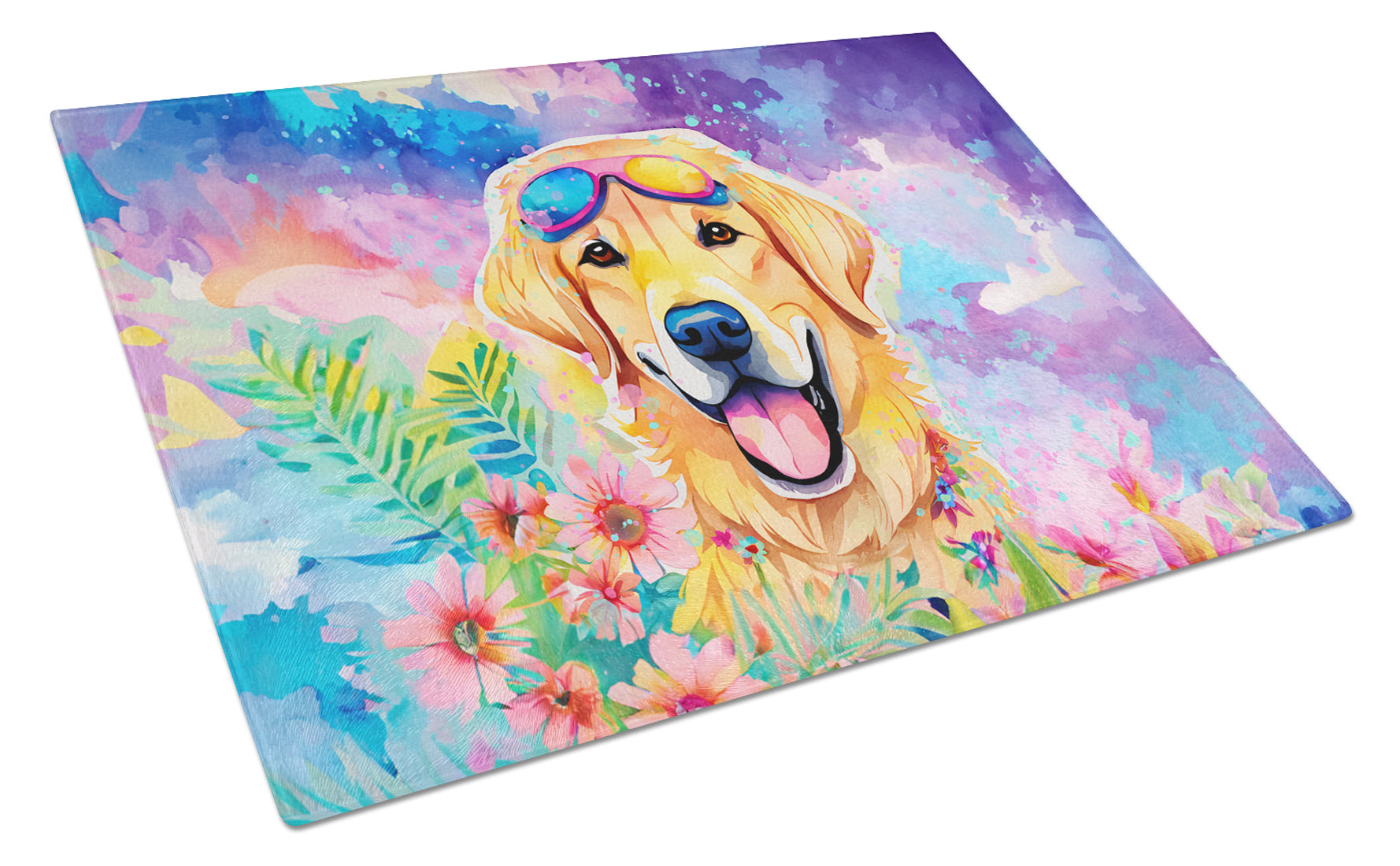 Buy this Yellow Labrador Hippie Dawg Glass Cutting Board