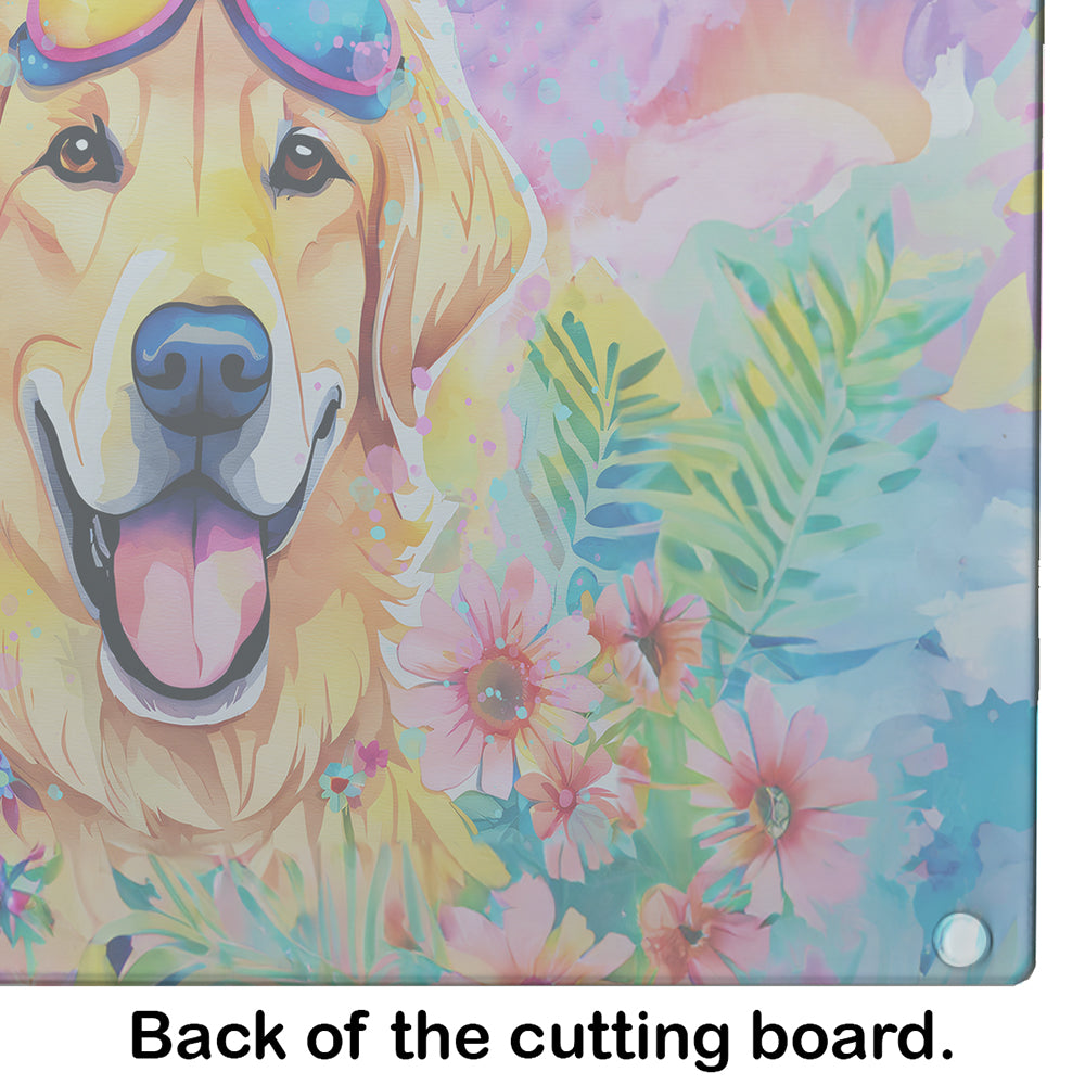 Yellow Labrador Hippie Dawg Glass Cutting Board