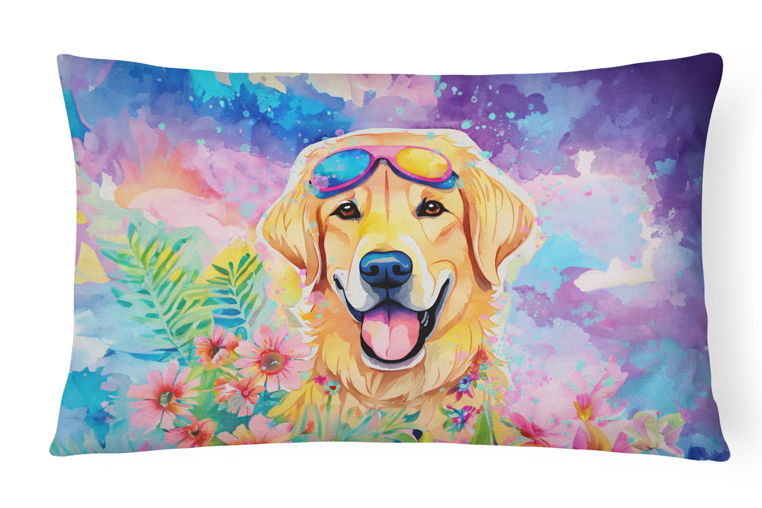 Buy this Yellow Labrador Hippie Dawg Throw Pillow