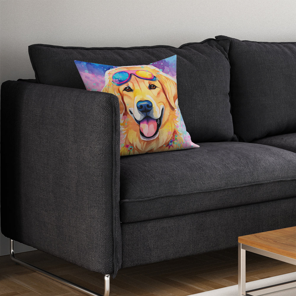 Yellow Labrador Hippie Dawg Throw Pillow