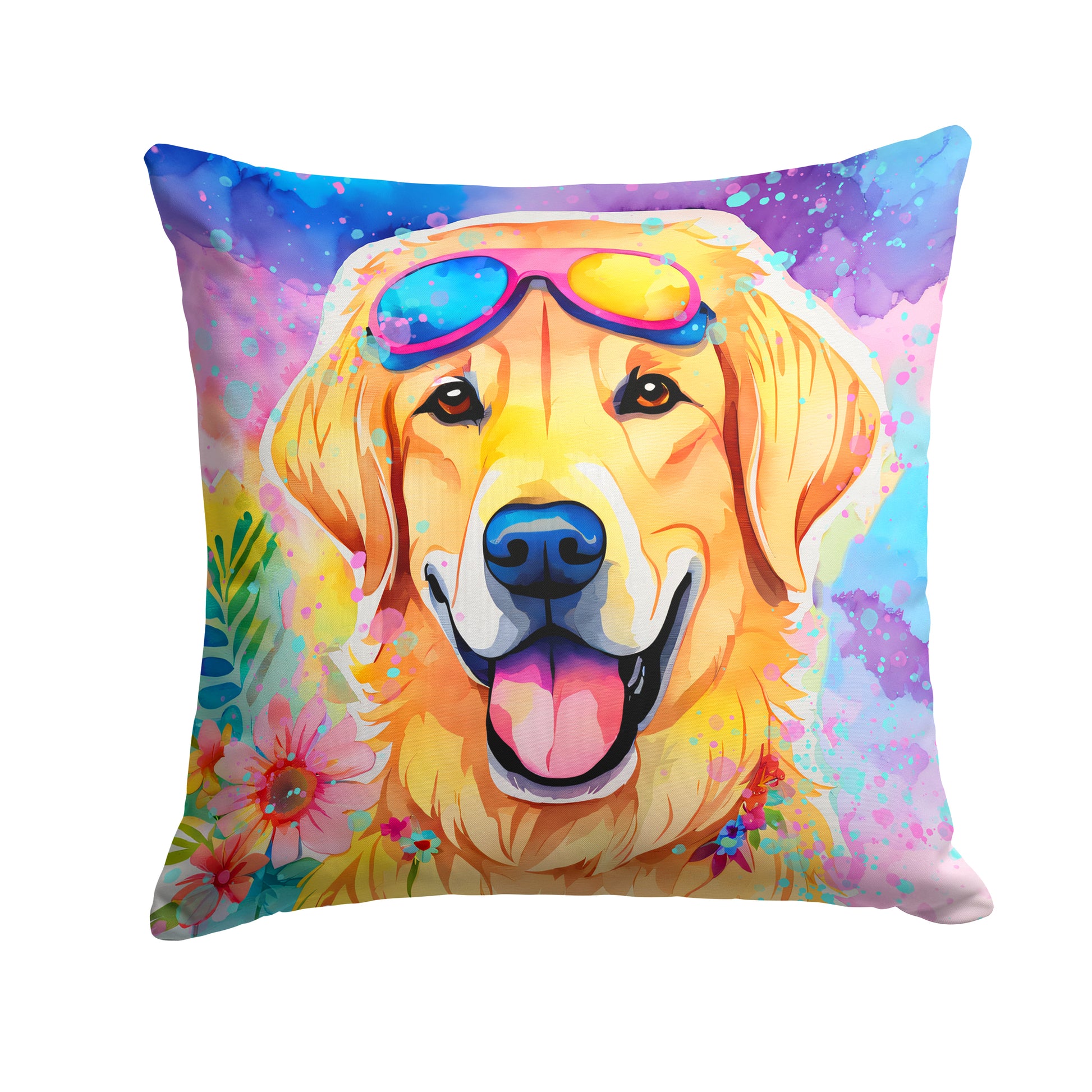 Buy this Yellow Labrador Hippie Dawg Throw Pillow