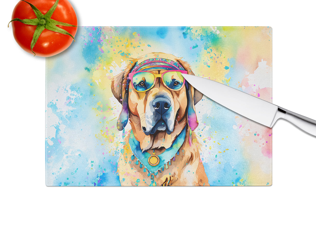 Mastiff Hippie Dawg Glass Cutting Board