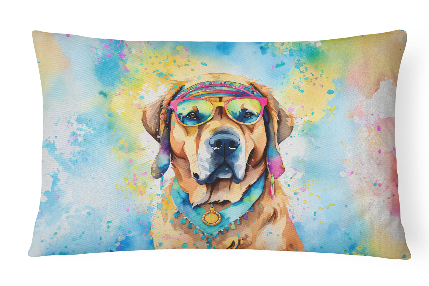 Buy this Mastiff Hippie Dawg Throw Pillow