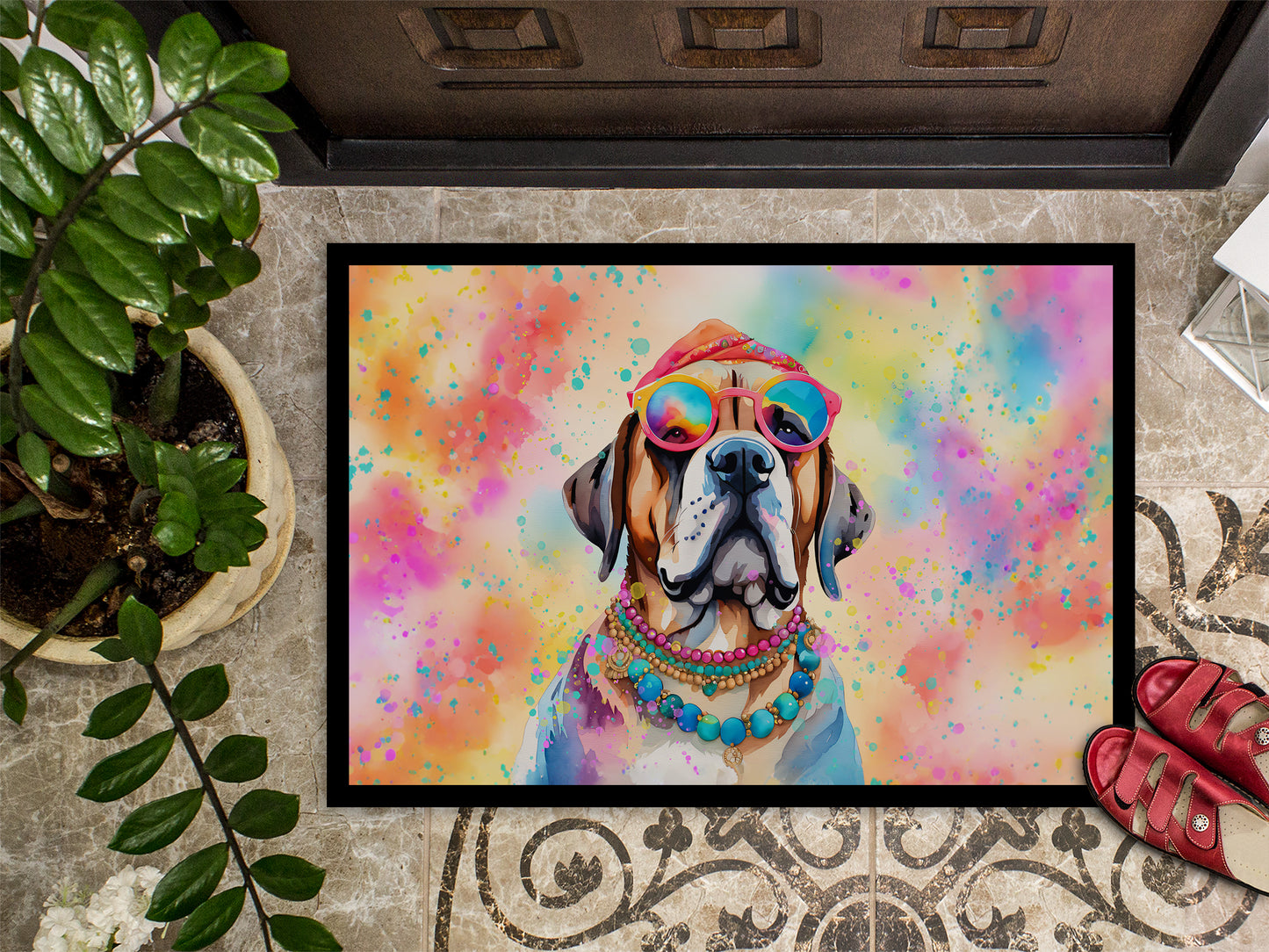 Mastiff Hippie Dawg Doormat