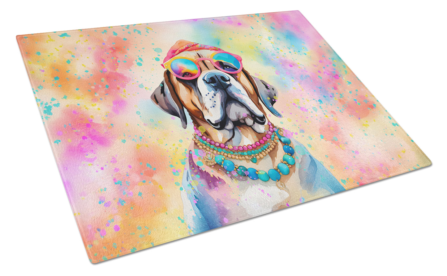 Buy this Mastiff Hippie Dawg Glass Cutting Board