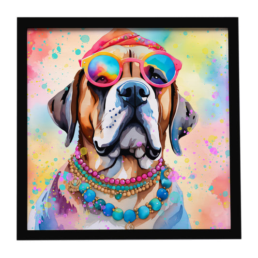 Buy this Mastiff Hippie Dawg Framed Metal Print
