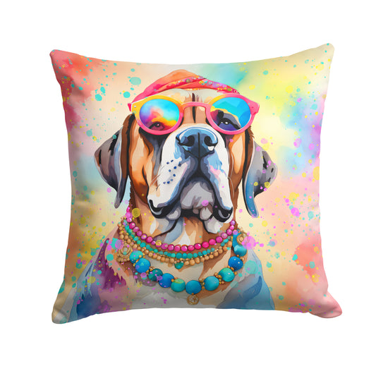 Buy this Mastiff Hippie Dawg Throw Pillow