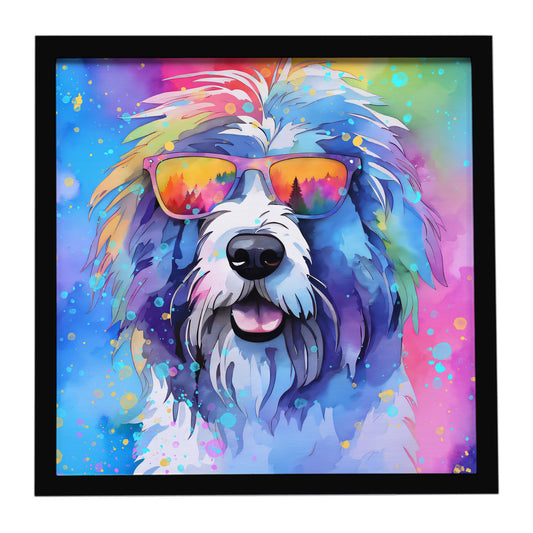 Buy this Old English Sheepdog Hippie Dawg Framed Metal Print